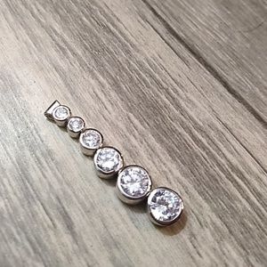 Eternity pendant sterling silver cz waterfall